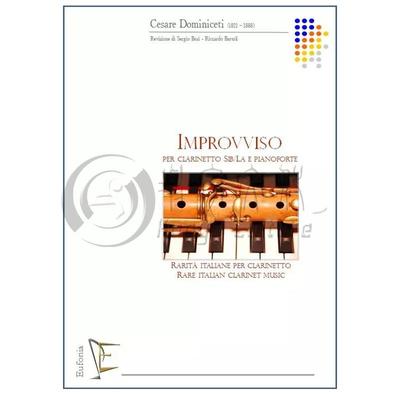 塞萨尔 多米尼克提 即兴曲 单簧管和钢琴 巴托丽改编 Eufonia原版乐谱 Cesare Dominiceti Improvviso Clarinet and Piano 131288C