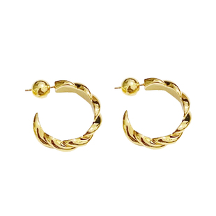 GGXR高级感金属麻花耳环无耳洞耳夹海莉明星同款定制sophie buhai