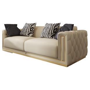 简菲娜美式宾利真皮沙发小户型客厅沙发组合别墅设计师款拉扣沙发