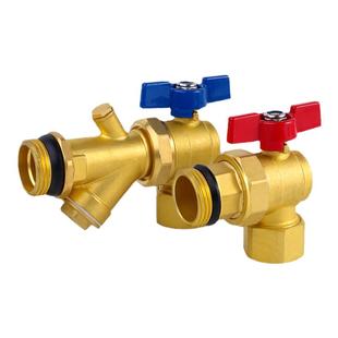 天一金牛 连接卡压式分水器套阀 高端全铜 进回水阀门1寸