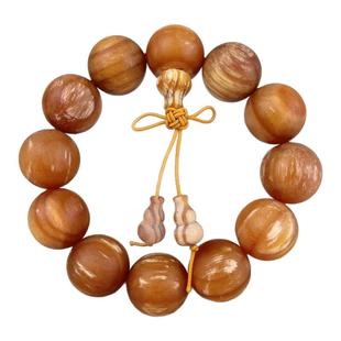 顺纹满油血龙木手串透光东北沉香松明子琥珀木佛珠男女饰品价