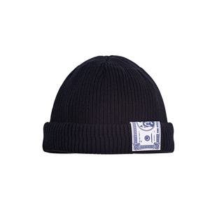 古叔的着 海兵甲板冷帽男女秋冬黑色套头瓜皮帽保暖针织毛线帽子