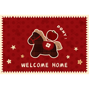 2026马年新款丝圈入户门地垫玄关门口高级防滑门垫红色可裁剪免洗