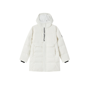 安德玛童装25年新款儿童秋冬中长款羽绒服男女童防寒保暖连帽外套