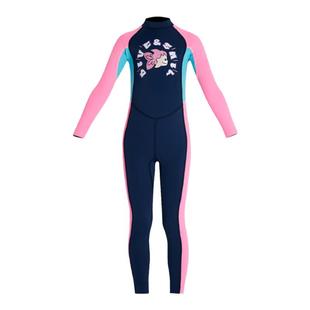 DIVESAIL儿童泳衣女孩浮潜冲浪长袖游泳衣连体防晒速干男童潜水服