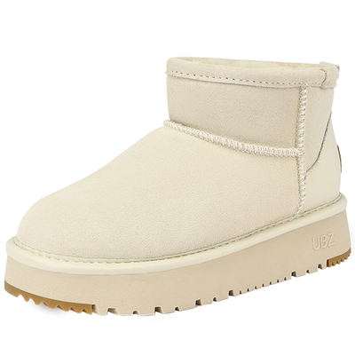 UBZ防水雪地靴厚底增高加绒加厚