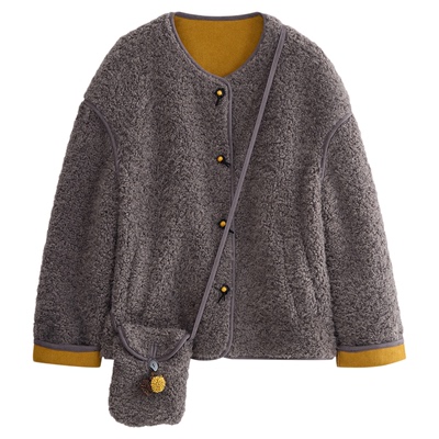 SeRinaBlue羊羔毛加厚短外套