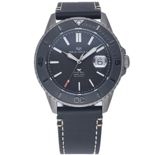 海鸥表419.22.1207海洋系列磨砂陶瓷圈机械男表300M潜水表水泥灰