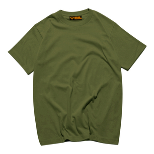 升级版美军半袖战术训练欧版纯棉打底加肥加大宽松t恤短袖军绿色