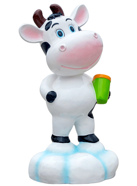 玻璃钢卡通奶牛雕塑发光景区装饰