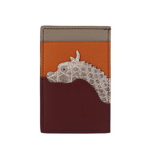 适用于爱马家生肖卡包鳄鱼拼羊皮H家手缝超薄卡包多卡位轻奢信用