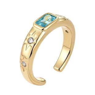 VEKE复古金色戒指轻奢小众设计高级感精致ins潮冷淡风开口戒指女