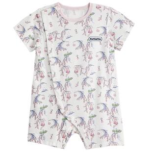 【新品】Domiamia宝宝短袖爬服新生儿衣服女宝薄款睡衣婴儿连体衣