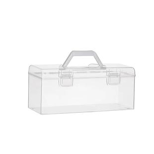 带盖手机壳收纳盒桌面储物盒透明杂物盒大容量多功能宿舍收纳筐