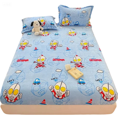 儿童奥特曼牛奶绒床笠