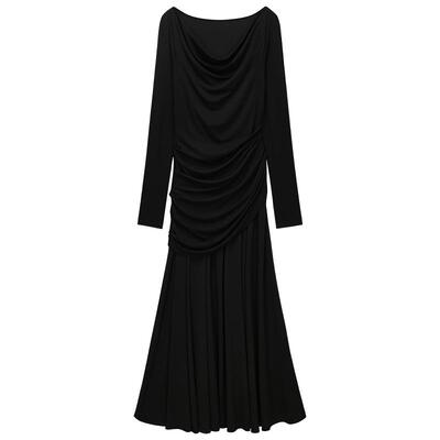 OCHIRLY欧时力垂荡领针织连衣裙