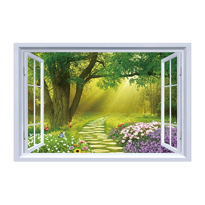 3d立体墙贴客厅风景画墙纸