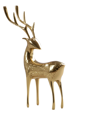 黄铜工艺品梅花鹿客厅玄关装饰品招财摆件乔迁结婚迁礼品斑点财鹿