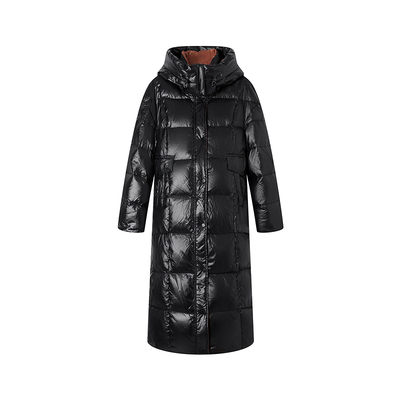 十二篮高克重鹅绒长款连帽羽绒服