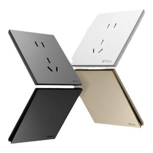 公牛开关插座面板16a86型家用暗装5五孔墙壁远山灰G57G56超薄插板