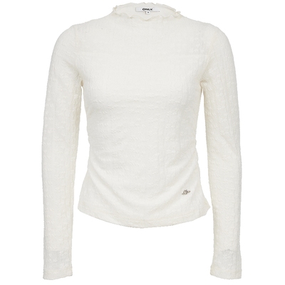 ONLY侧腰显瘦弹力褶皱长袖T恤