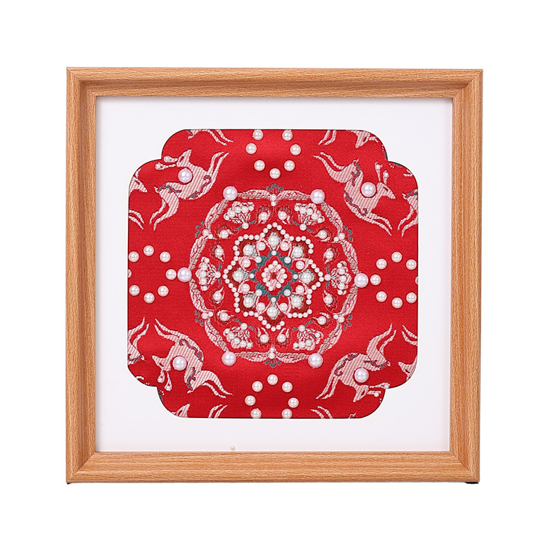 非遗宋锦珍珠画diy材料包手工制作相框装饰画暖场活动团建中秋节