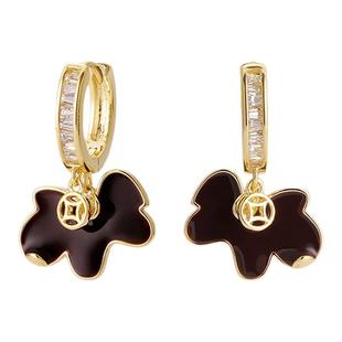 卡洛美马到财至耳环女马上有钱耳坠耳圈2025新款爆款秋冬款耳饰品