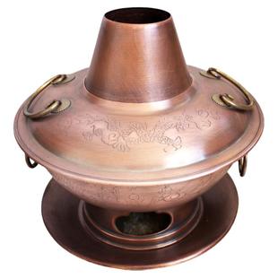 铜火锅纯铜老式复古铜锅火锅家用老北京铜火锅炉纯紫铜涮羊肉铜锅