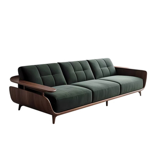 乔木宋式美学北美黑胡桃实木沙发新中式禅意客厅别墅会所沙发组合