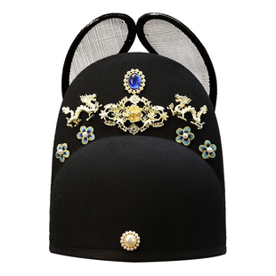 新郎官礼帽男士结婚帽子明制翼善冠汉服婚礼结婚饰品手工高端新款