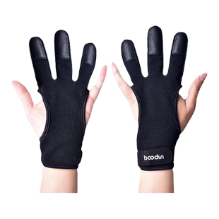 boodun射箭护指手套美猎三指传统弓反曲弓箭护手射击射箭羊皮手套