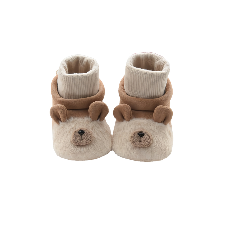 冬季新生婴儿3-6-12个月男女宝宝加厚保暖鞋袜一体不掉跟加绒棉鞋