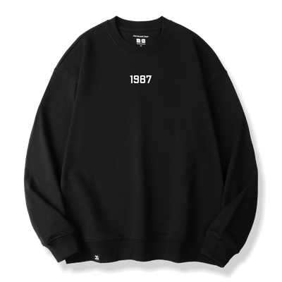 情侣装秋季1987印花圆领卫衣男女