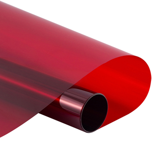 红色玻璃幕墙改色装饰贴膜窗户贴纸彩色手工婚庆玻璃纸透明透光纸