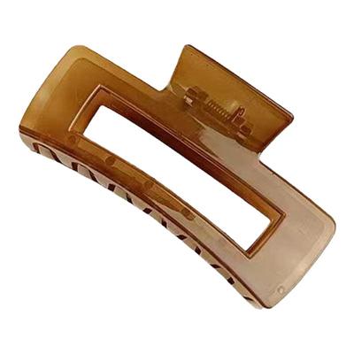 抓夹法式透明棕色韩国后脑勺盘发