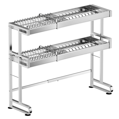 304不锈钢水槽置物架伸缩沥水架