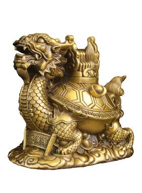 龙龟三元及第摆件驮金榜题名官帽