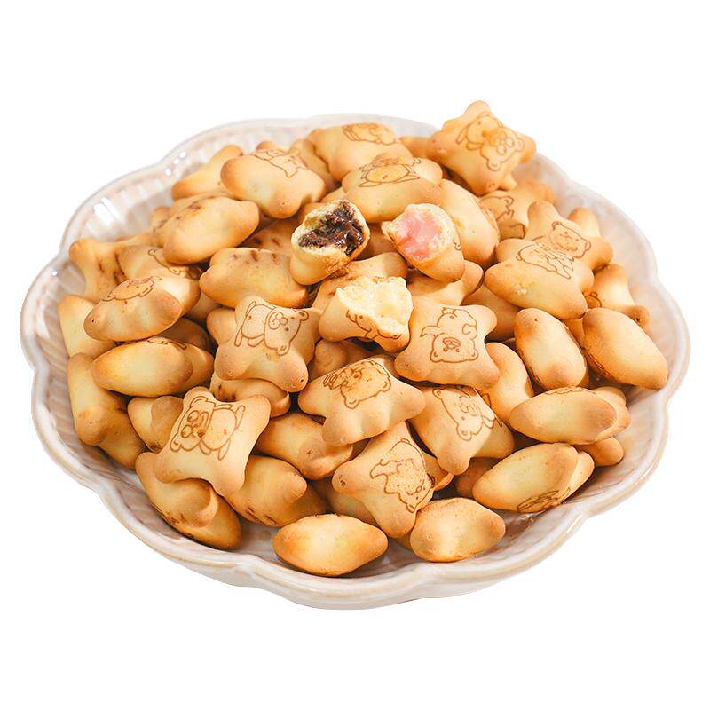 善美源小熊注心饼干夹心饼干巧克力草莓多口味儿童休闲零食小包装