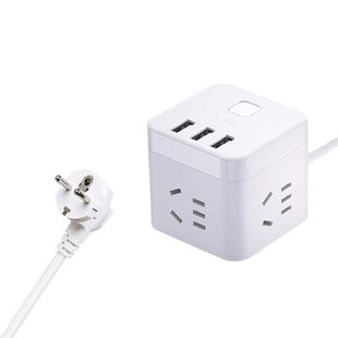 公牛欧标插线板插排韩国转换插头德标魔方USB接线板德国法国欧洲