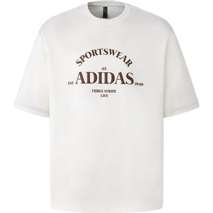 Adidas/阿迪达斯官方正品夏季男士经典宽松休闲印花运动T恤JD0441
