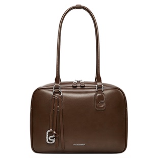 Cnoles蔻一云舒包棕色保龄球包通勤单肩包手提包包女式新款大容量