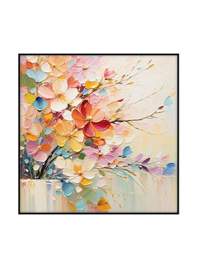 立体手绘油画餐厅装饰画客厅挂画法式玄关肌理画壁画轻奢高级感画