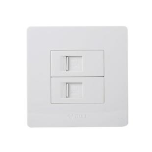 公牛插座旗舰开关插座双电脑插座电脑网面板 双口网线插座G07白