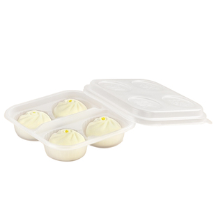 一次性包子盒外卖盒包子打包盒4四分格小笼包子盒塑料馒头商专用