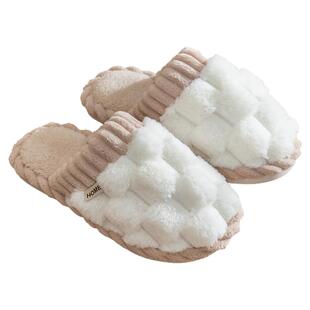 买一送一棉拖鞋女2025新款秋冬季室内家居保暖毛绒情侣地板拖鞋男