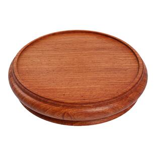 大果紫檀圆形加厚底座红木置物架花梨实木底托文玩玉石架多肉托盘