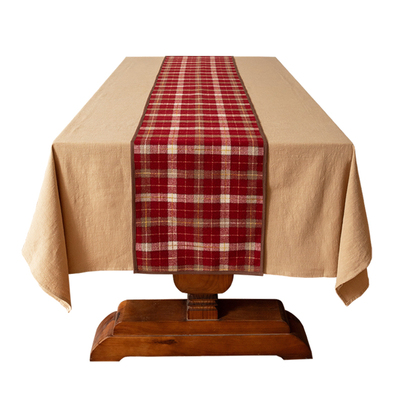 圣诞桌旗新年布置红色喜庆氛围感美式轻奢高级感餐桌布艺茶几盖布