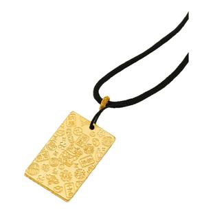 金包银吉言无事方牌吊坠足金足银平安无事方牌招财纳福情侣送礼款