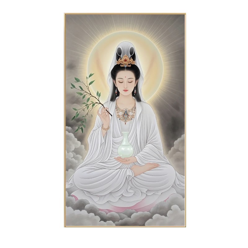 滴水观音5d钻石画2026新款满钻白衣菩萨手工diy点钻十字绣贴钻画
