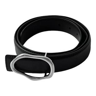 GENESISBOY 设计师款不规则金属扣头腰带男女同款百搭皮带